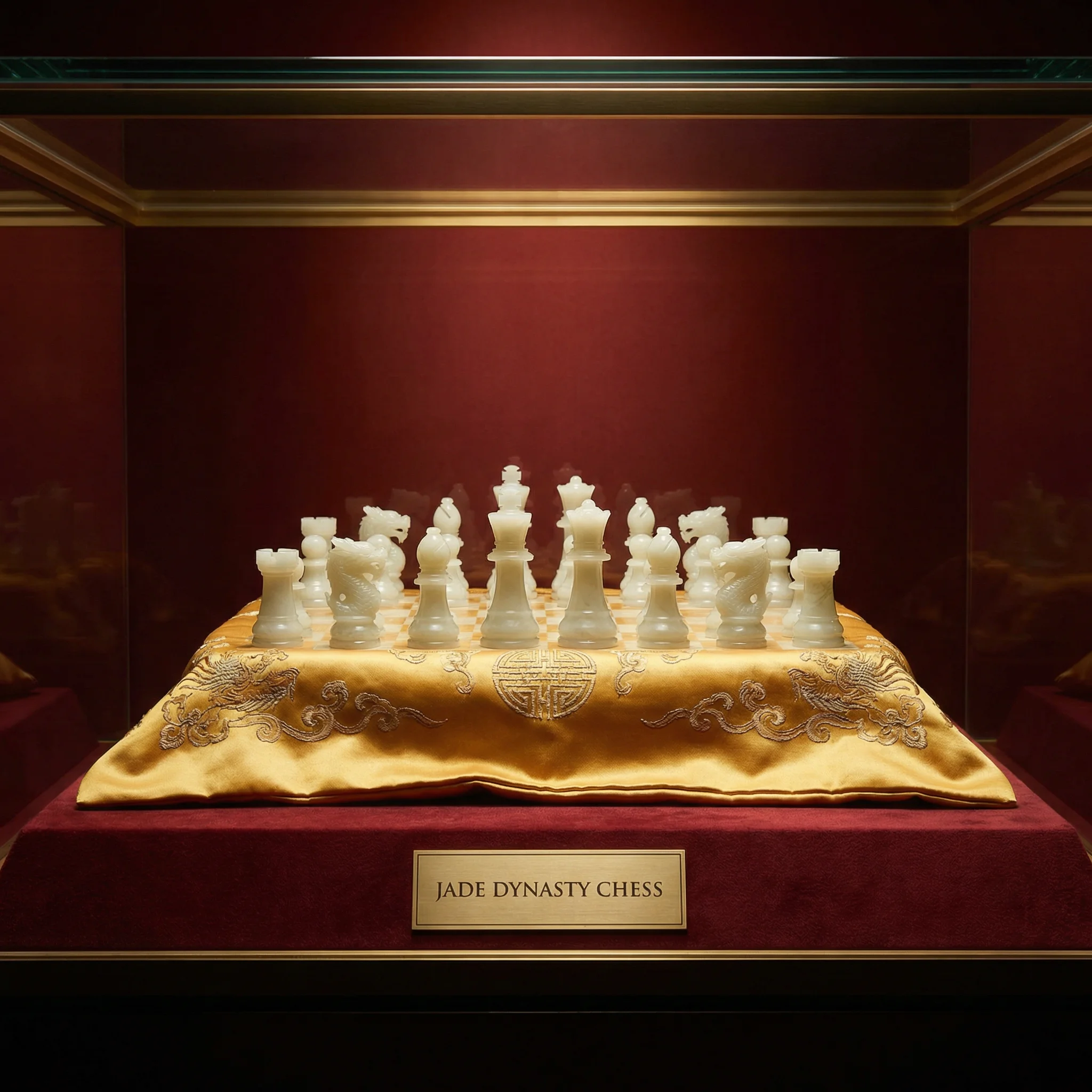 和田玉雕琢的宫廷棋盘，展示精美的 麻将pg